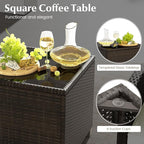 Tangkula 5 Pieces Patio Conversation Set, PE Wicker Outdoor Furniture Set - Image 6