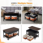 VINGLI 36" Lift Top Coffee Table - Image 5