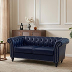 Mid-Century 2 Seater Sofa, Faux Leather Loveseat by YUCHIATHSoulFurniture