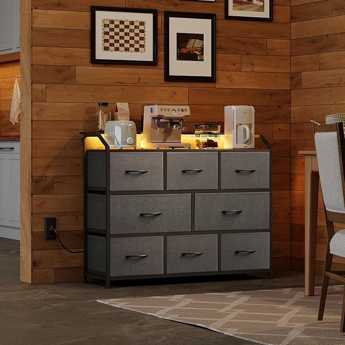 WLIVE Dresser TV Stand with Power Outlets, Led Dresser - Image 2
