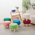 Wimarsbon Pouf Ottoman, 100% Cotton Knitted Boho Footstool, Round Footrest - Image 4