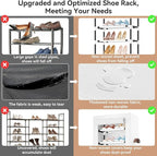 ROJASOP Shoe Rack with Covers 10 Tier Large Shoe Organizer Tall Shoe Closet - Image 7