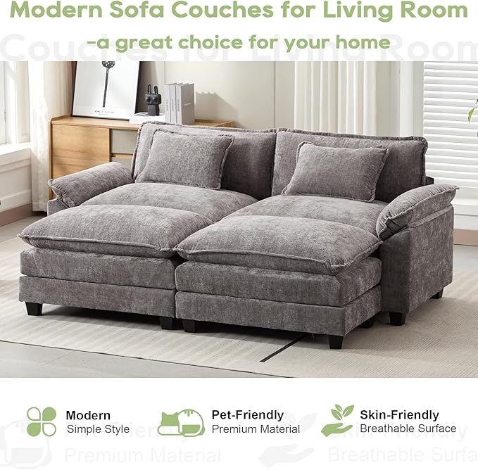 Oprisen 86" Modular Sectional Sofa, Comfy Cloud Couch Sectional Sofa - Image 7