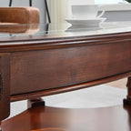 LEEMTORIG Oval Coffee Table for Living Room, Cherry Solid Wood - Image 8