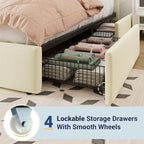 Allewie King Size Storage Bed Frame, Vertical Channel Tufted Adjustable - Image 5