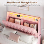 Queen LED Velvet Bed Frame - Image 3