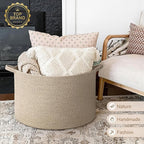 INDRESSME 115L Extra Large Woven Blanket Baskets - Image 7