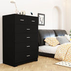 FJTJBSI Dresser with Power Outlets Wooden 6 Drawer Dresser with Large Organizer - Image 9