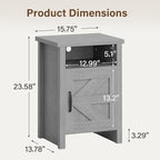 JUMMICO Farmhouse Nightstand, Modern Bedside Table - Image 7
