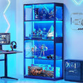 AODK Display Case with RGB Lights, 4-Tier Display Cabinet with Glass Doors and by AODK