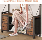 39" Hall Tree with Storage Coat Rack freestanding Entryway Furniture Bench - Image 5