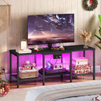 HOOBRO TV Stand with Charging Station to 55 Inches, LED Entertainment Center by HOOBRO