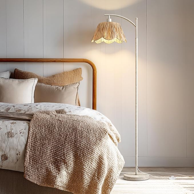 Oneach Rattan Floor Lamp for Living Room - Image 2