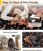 RELEANY Area Rugs 3'x4' Washable Non-Slip, Floral Vintage Distress Print - Image 4