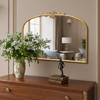 Besdomus Antique Arched Gold Mirror: 32"x24" French Large Gleaming Gold Antique - Image 3