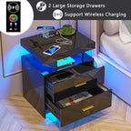 HNEBC Auto LED Nightstands Set of 2, Modern Bedside Table - Image 7