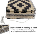 SAND MINE Reversible Mats with Led Strip Lights, Plastic Straw Rug, Modern Area - Image 4