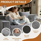 Loveseat Sofa Bed, Convertible Silky Velvet 5-in-1 Foldable Boneless Sleeper - Image 4