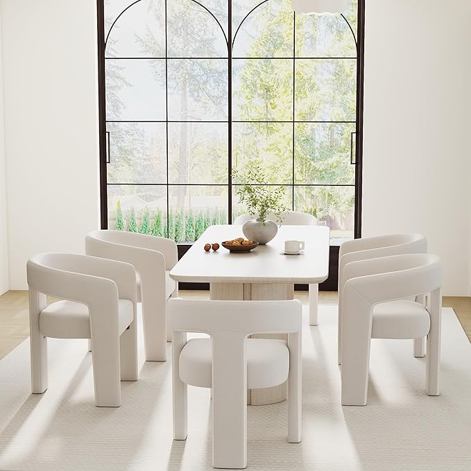 RIVOVA Modern Barrel Dining Chairs Set of 5, Velvet Upholstered Accent Side - Image 3