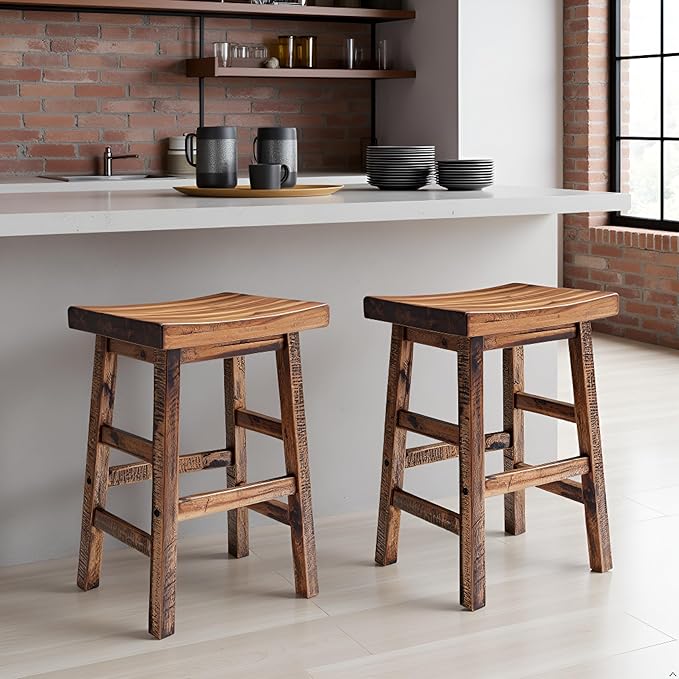 Alaterre Furniture Durango 26-Inch Industrial Wood Counter-Height Stools – Set - Image 2