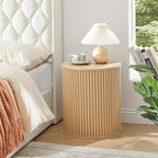 AVZEAR Small Round Side Table Fluted Night Stand Set of 2, Modern Boho End Table - Image 3