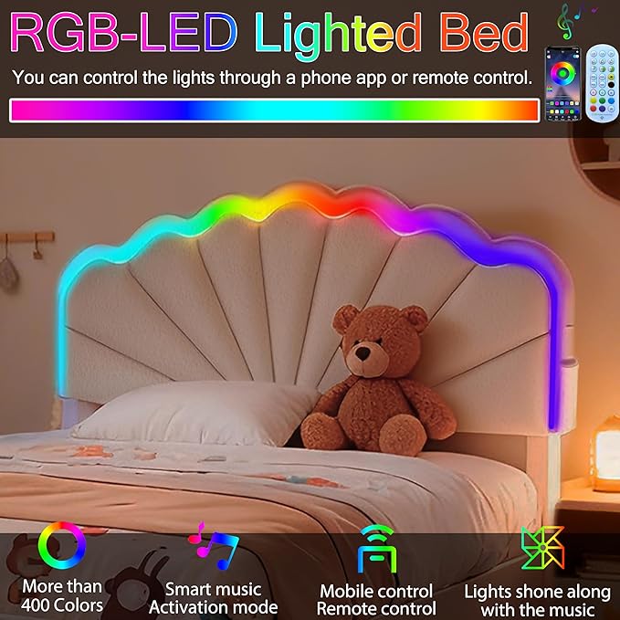 White Upholstered Bed Children’s Bed - Image 9