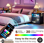 WOOVIVS Modern NightStand with Smart Human Sensor Lights, Bedside Table - Image 3