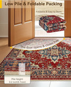 RELEANY Area Rugs 6'x9' Washable Non-Slip, Floral Vintage Distress Print - Image 3