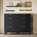 BORNOON Fluted 8 Drawer Tall Dresser, 47.2" Wide Modern Boho Chest of Drawers - Image 3