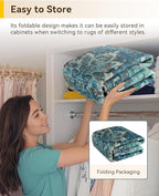 RELEANY Area Rugs Round 5ft Washable Non-Slip, Floral Vintage Distress Print - Image 5