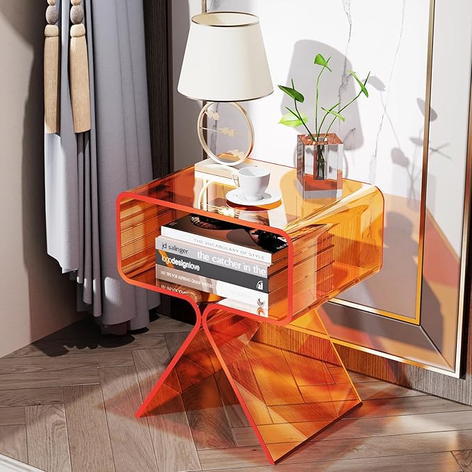 Acrylic Nightstand Side Table Modern Design Clear Home Decor Display End Table - Image 6