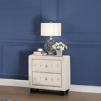 Sophia Modern Style Crystal Tufted 2-Drawer Nightstand Upholstered - Image 2