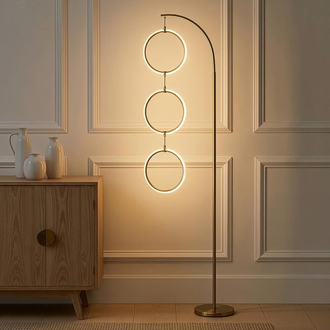 Brightech Nova 74 in. Antique Brass Industrial 3-Light LED Energy Efficient by Brightech