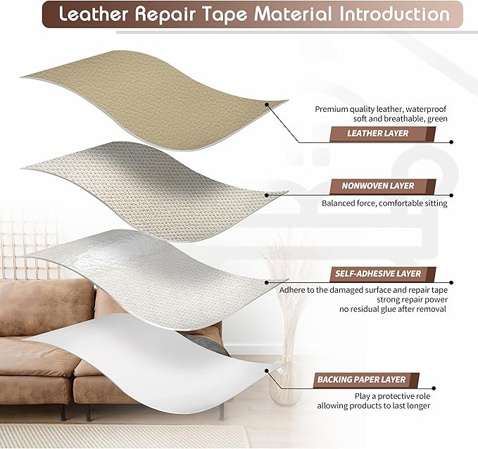 KING MOUNTAIN Leather Repair Patch, 16 x 60 Inches self Adhesive Leather Repair - Image 3