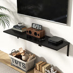 Fun Memories Floating Shelves for Wall, 12 Inch Deep Floating Shelves Set of 2 - Image 2