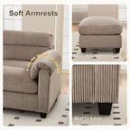 HAOMARKETS Corduroy Sofa Set, Two Upholstered Loveseat, and 3-Seater Couch - Image 5