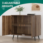 Smuxee Fluted Sideboard Cabinet, Freestanding Walnut Buffet Cabinet - Image 4