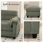 HAOMARKETS Corduroy Sofa Set, Upholstered Armchair Set of 2 and 3-Seater Sofa - Image 4