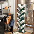 SHEEPAM 10 Tier Tree Book Shelf, Floor Standing Wood Bookshelf - Image 2