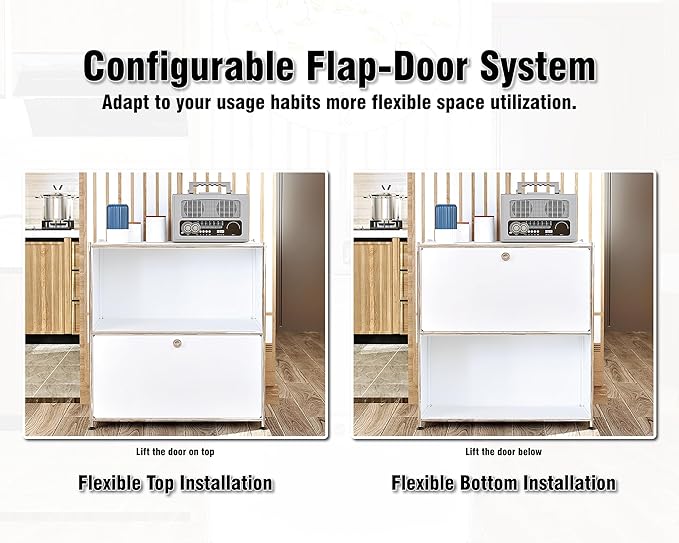 32.5-Inch Flip-Top Side Table & Buffet Cabinet - Image 6