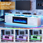 80" Fireplace TV Stand with Double LED Lights - Image 3