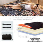 MAXYOYO Black Floral Japanese Futon Floor Mattress, Mattress Topper Portable - Image 2