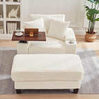 KEIKI Corduroy Storage Armrest Sofa, Single Versatile Seat - Image 4