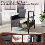 JOYURE 4-Piece Patio Furniture Set, Outdoor Wicker Patio Conversation Set - Image 4