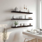 YYWUOJJ Wood Floating Shelves for Wall Decor, Rustic Wall Shelves for Bedroom - Image 3