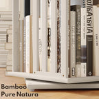 YOWOS Rotating Bookshelf Tower, 360° Display Spinning Bookcase, Bamboo - Image 4