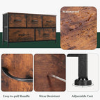 5-Drawer Dresser for Bedroom, Anti-Tip Wide Storage Organizer Fabric Chest of - Image 7