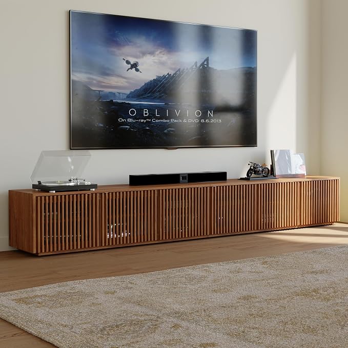 POVISON Full Assembled Mid Century Modern TV Stand, 118” Extra-Large by POVISON