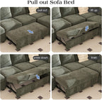 Ihanherry Large U-Shaped Sectional Sofa Bed, 8-Seater Convertible Sleeper - Image 7