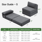 4-in-1 Folding Sofa Bed Convertible Boneless Sleeper Chair Couch Foldable - Image 2